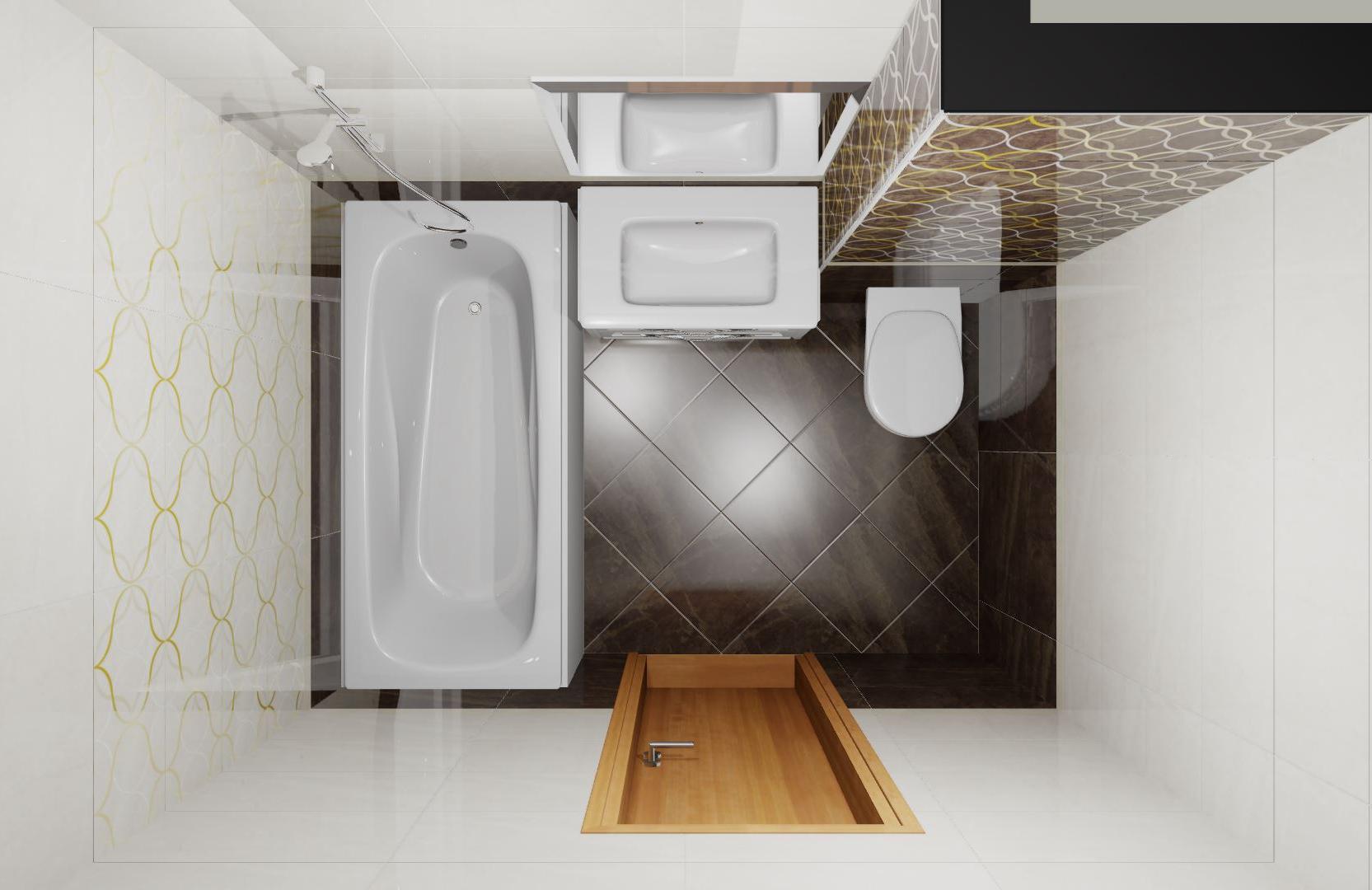 3D дизайн-проект ванной с коллекцией LAPARET Crystal