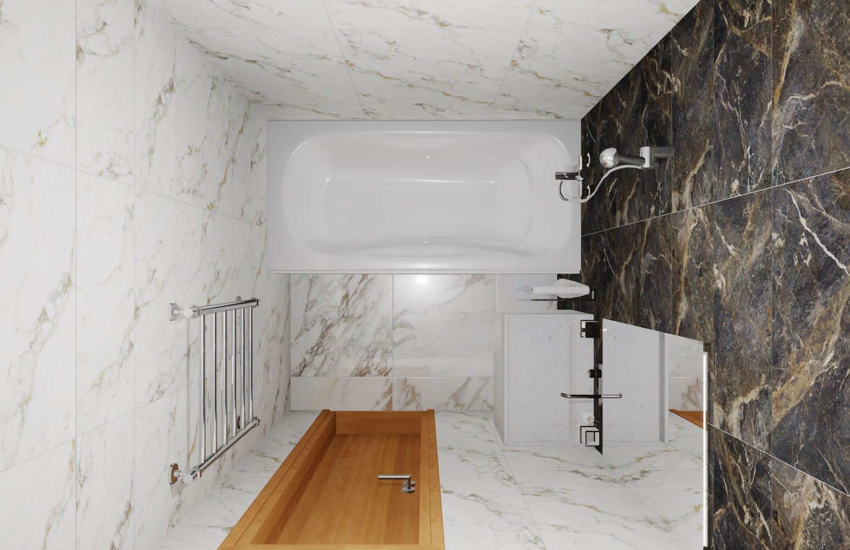 3D дизайн-проект ванной с коллекцией LAPARET Kanzas 