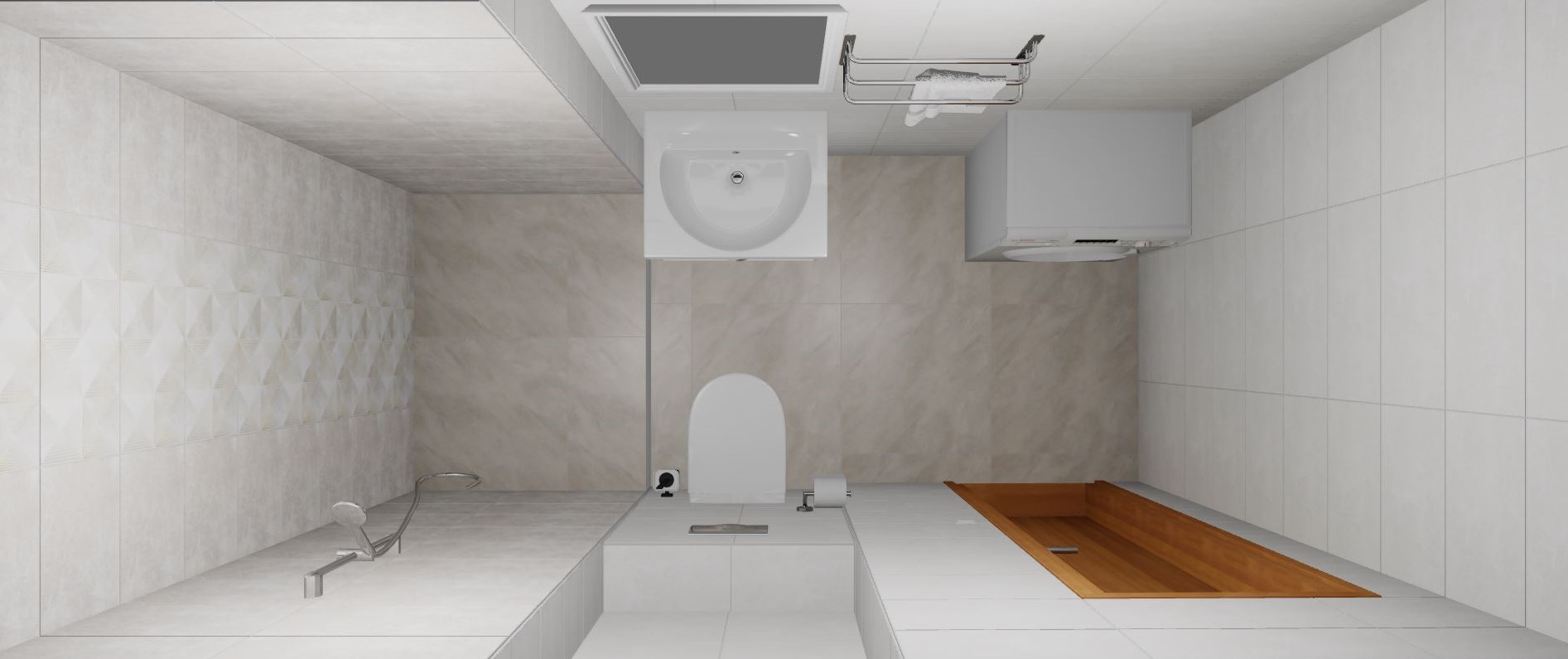 3D дизайн-проект ванной с коллекцией Alma Ceramica Piemonte