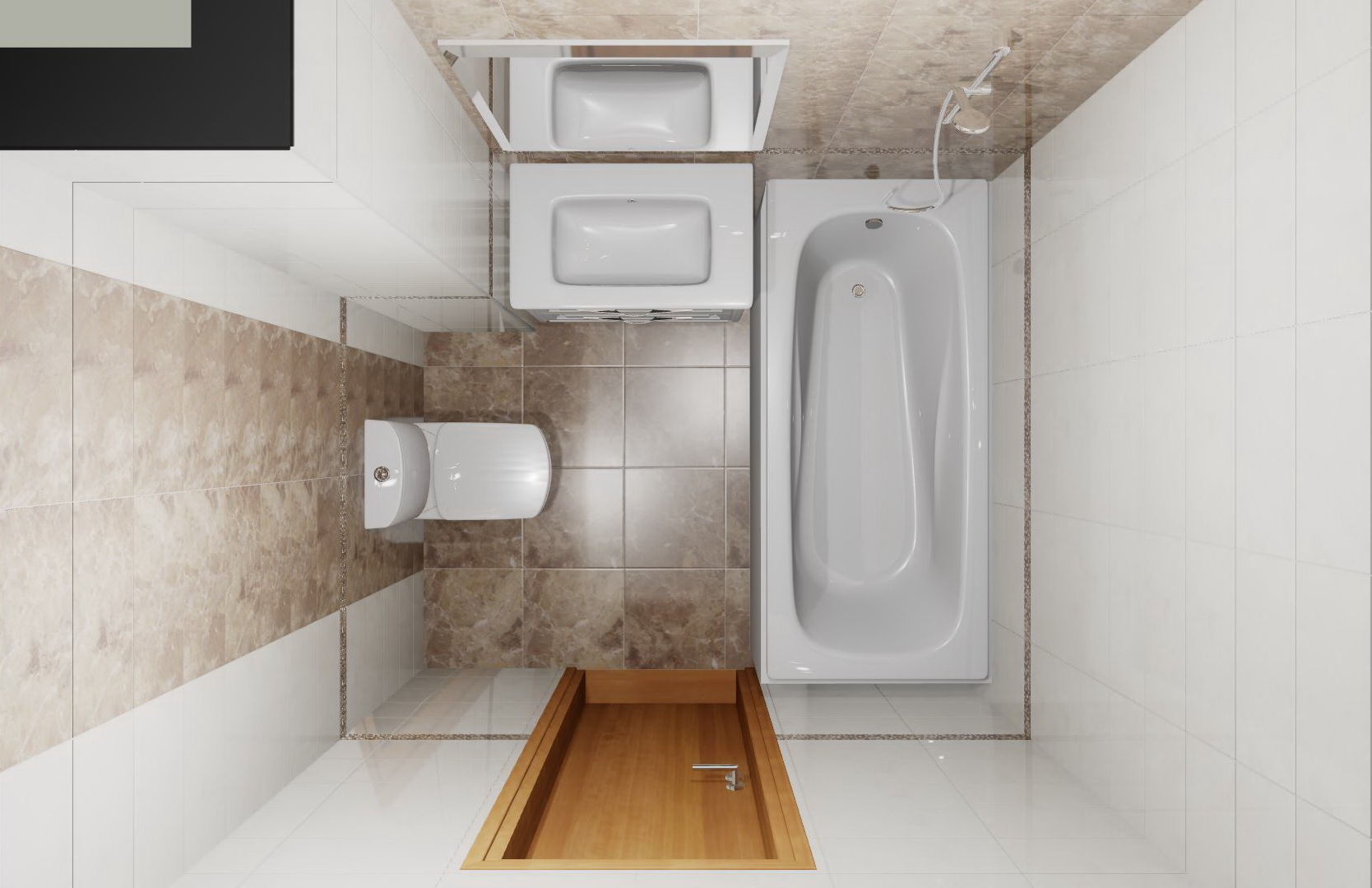3D дизайн-проект ванной с коллекцией LAPARET Nemo