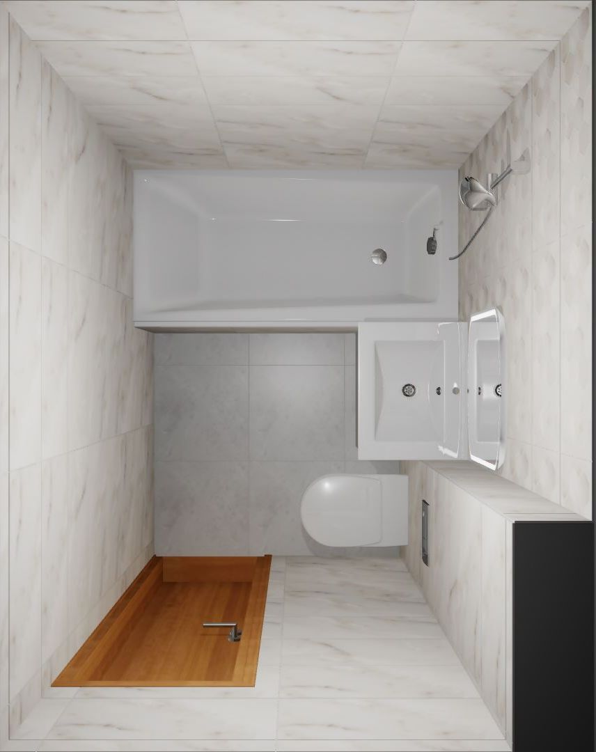 3D дизайн-проект ванной с коллекцией New Trend Milenial