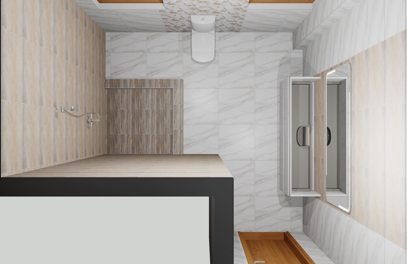 3D дизайн-проект ванной с коллекцией AltaCera Esprin