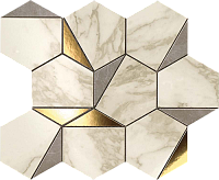 9EHG MARVEL Gold Hex Gris-Calacatta. Мозаика (25,1x29)