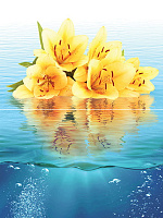 P2-2 Ocean flowers P2-2D240 из 2-х плиток. Панно (40x30)