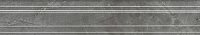 Бордюр Багет Риальто серый тёмный глянцевый обрезной глянц 7,3x40 27 мм арт. BLF026R
