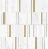 M8HA Allmarble Wall Altissimo Mosaico Barcode Lux. Мозаика (40x40)