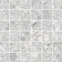 Мозаика Ceppostone Серый Матовый 7Рек 5х5 мат, 30x30 9 мм, арт. K9474338R001