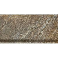 Ступень Кварцит 4 коричневый мат 30x60 10 мм