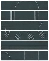 Плитка Мажорель зелёный тёмный из 6 частей глянц 36x28,5 10 мм арт. KMP3STA008RN6X