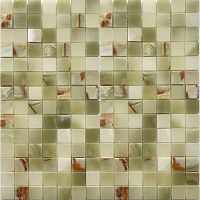 Мозаика GREEN ONYX Сетка полир, 20x20 7 мм