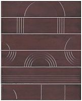 Плитка Мажорель бордовый из 6 частей глянц 36x28,5 10 мм арт. KMP3STA006RN6X