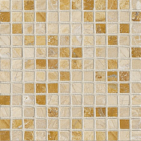 CV20049 Mos.Nat./Polished Golden Travertin 1.5x1.5. Мозаика (30,5x30,5)