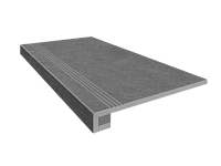 Ступень Anthracite Set Steptrade LN03 Комплект прямоугол бортик с насечками + Подступенок мат 33x120 арт. 36835