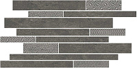 Декор Ламелла серый темный мозаичный мат, 25x50,2 9,5 мм, арт. SBM011/SG4585