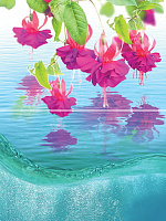 Панно Ocean flowers P2-1D240 из 2-х плиток глянц, 40x30, арт. P2-1