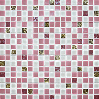 Стекло № 1027 микс розовый-платина. Мозаика (30x30)