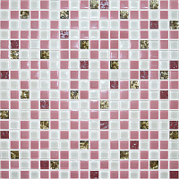 Мозаика Стекло № 1027 микс розовый-платина, 30x30, арт. 1027