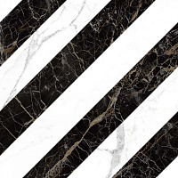 Керамогранит Allmarble Decoro Lux Statuario-Altissimo-St Laurent глянц, 60x60 10,5 мм, арт. MMRA
