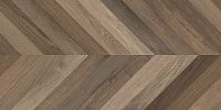 Керамогранит Wood Latina Brown Chevron M коричневый карвинг мат 60x120 8,2 мм