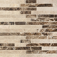 Мозаика Strips Mix.Polished Light Emperador+Dark Emperador, 30,5x30,5, арт. CV20081