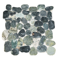 052366S MS9002 BC МРАМОР серо-зелёный круглый. Мозаика (32x32)