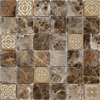 Мозаика Art Emperador Dark MAT 48x48x8 мат, 30x30 8 мм