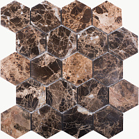 HEXAGON DARK EMPERADOR POLISHED. Мозаика (26x28,2)