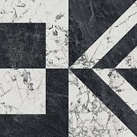 Керамогранит Бьянко Неро белый чёрный обрезной лап 119,5x119,5 9 мм арт. SG013322R