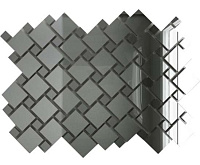 Мозаика зеркальная Серебро + Графит С70Г30 (30x30)
