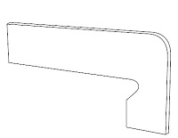 Zanq.MEDITERRANEO ARENA derecha (прав). Плинтус (39,5x17,5)