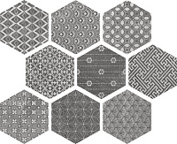 Soft Hexagon Kendo Mix Grey. Универсальная плитка (23x26)