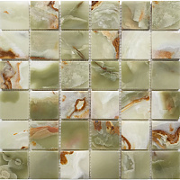Мозаика GREEN ONYX Сетка полир, 30,5x30,5 7 мм