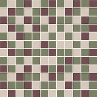Мозаика Темари микс зелёный, бордовый, бежевый светлый мат 29,8x29,8 3,5 мм арт. KMD2MSM011MN