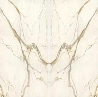 Керамогранит Calacatta Imperiale Bookmatch Silk сатин 160x320 6 мм арт. AJK1
