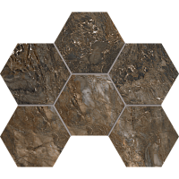 Мозаика Dark Brown BR04 Hexagon полир 25x28,5 арт. 67345