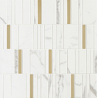 Мозаика Allmarble Wall Statuario Mosaico Barcode Lux глянц, 40x40 6 мм, арт. M8H9