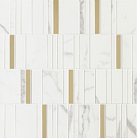 M8H9 Allmarble Wall Statuario Mosaico Barcode Lux. Мозаика (40x40)