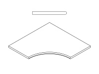 620090000409 ТИТАНИО БОРТИК УГЛОВОЙ ЗАКРУГЛЁННЫЙ 30. Доп. элемент (60x60)