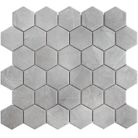 Мозаика Hexagon Small Marble Grey Matt Сетка мат, 28,2x27,1 6 мм