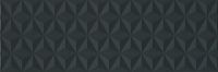 Плитка Диагональ черный структура обрезной мат, 25x75 11 мм, арт. 12121R