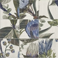 Керамогранит Decor Mural Blu Leaves мат, 20x20, арт. PT03339