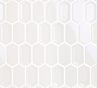Мозаика Crayon White glos 38x76x8 глянц, 27,8x30,4 8 мм
