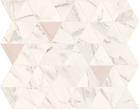 E569 Motif Calacatta Triangle Gold Tessere Rombi. Декор (25x29)