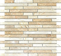 Мозаика Strips Mix.Polished Light Emperador+Crema Marfil, 30,5x30,5, арт. CV20083