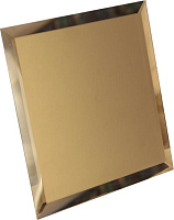 Квадратная зеркальная бронзовая плитка с фацетом 10мм (КЗБ1-01) (18x18)