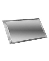Прямоугольная зеркальная серебряная плитка с фацетом 10мм (ПЗС1-01). Настенная плитка (12x24)