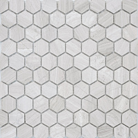 Мозаика Travertino silver MAT hex 18x30x6 ПУ мат, 28,5x30,5 6 мм
