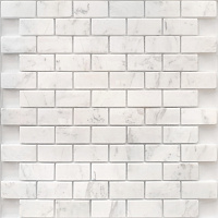 Мозаика Dolomiti bianco POL 23x48 полир, 29,8x29,8 7 мм