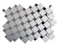 Мозаика зеркальная Серебро матовое + Графит См70Г30 (30x30)